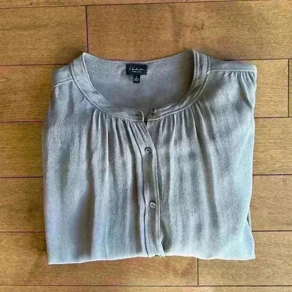 Babaton | Aritzia taupe 100% silk dress long top size small - Picture 3 of 5